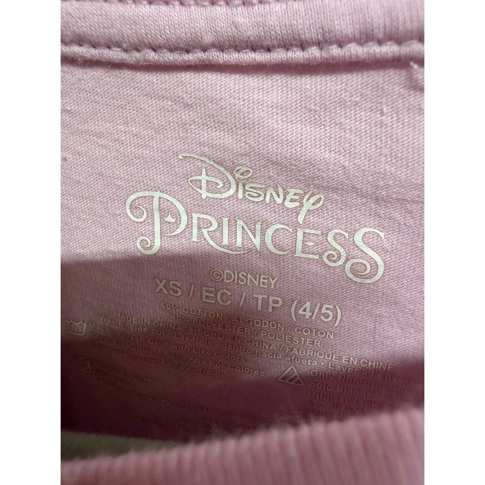 Disney Princess "Royal Vibes" Graphic Tee Girls XS 4/5 Pink Short Sleeve - Picture 5 of 5
